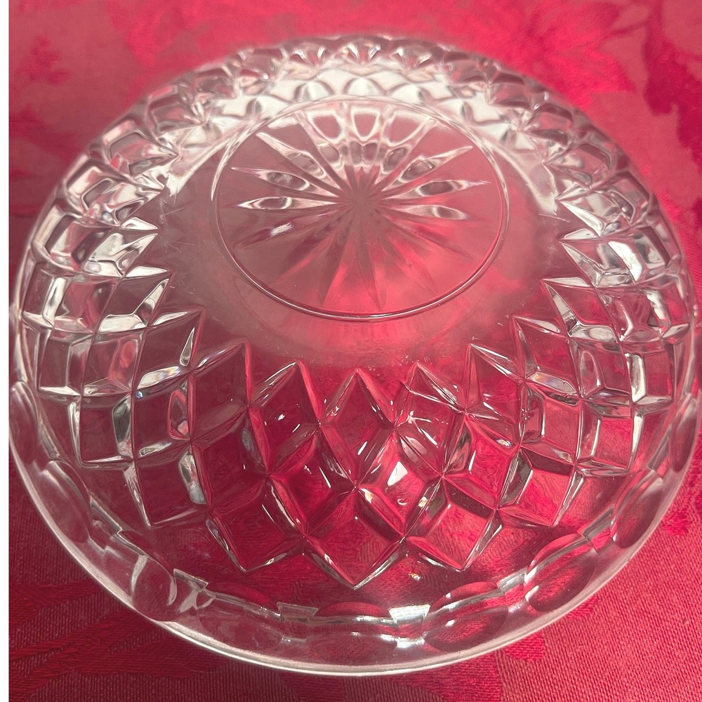 Vintage Princess House Crystal Ashtray Royal Highlights Diamond Pattern 7" Heavy - Picture 8 of 9